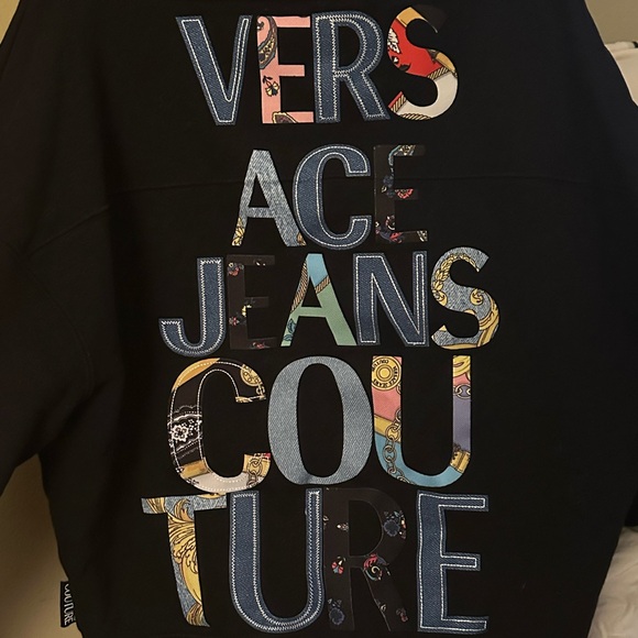 Versace Jeans Collection Sweaters - Versace Jeans Couture Black Sweatshirt with Patch